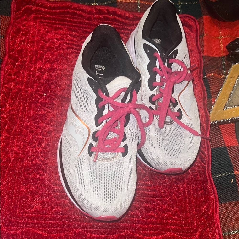Saucony White and Pink Athletic Shoes
